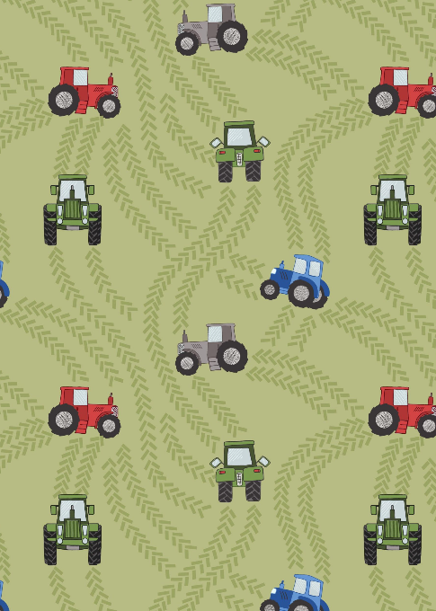Piggy Tales – Tractor Trails on Green Fat 1/4