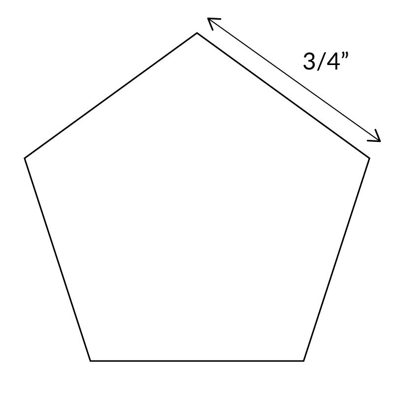 3/4″ Pentagons Small Pack 100 Pieces – Paper Piecing