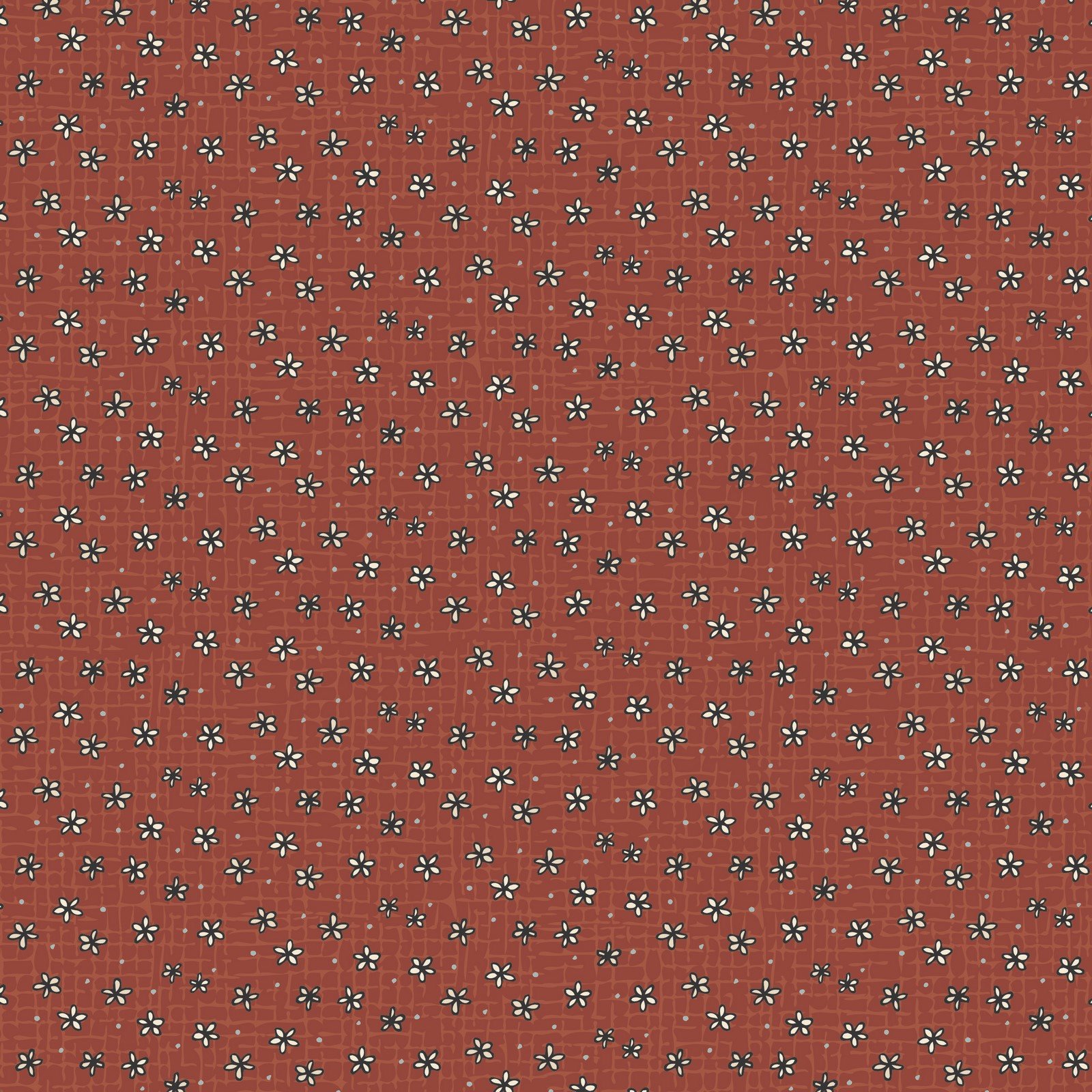 Good Boy & Kitty – Tiny Flowers Rust Fabric