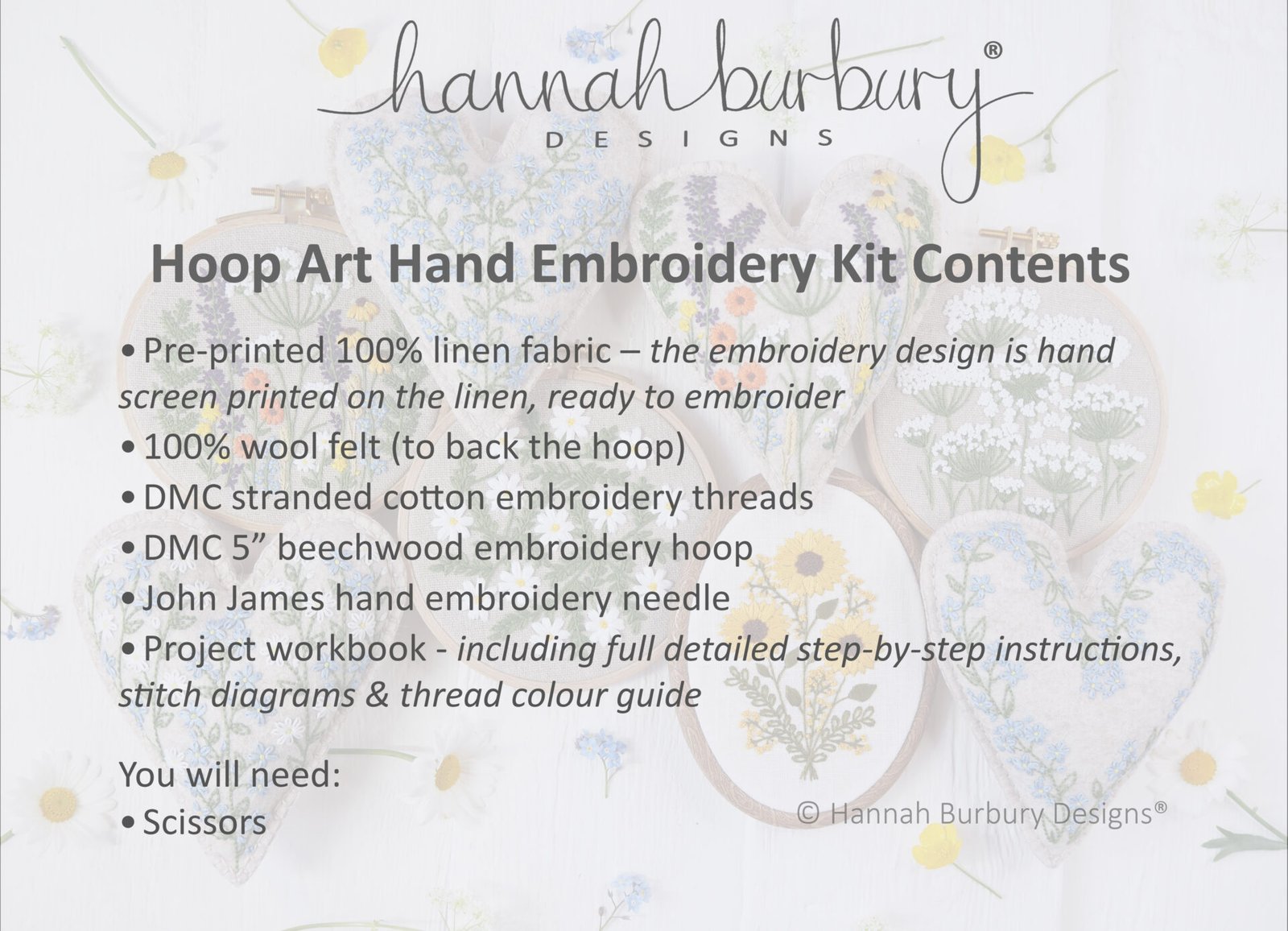 Bonnie Wreath Embroidery Kit by Hannah Burbury