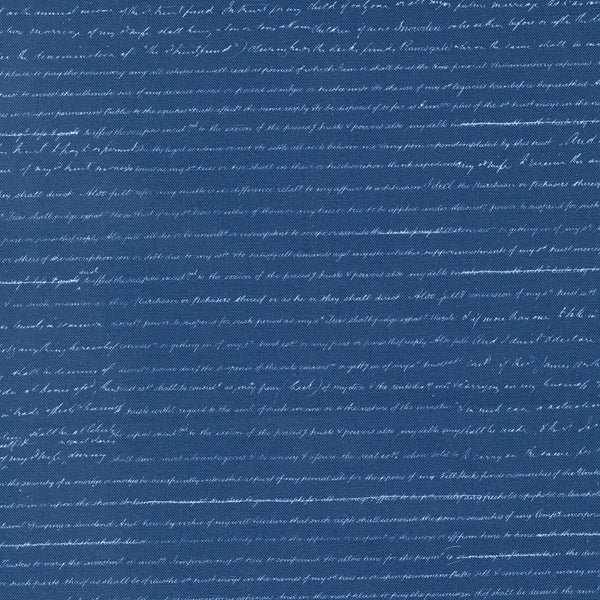 Blueprint Text Fabric – Prussian Blue