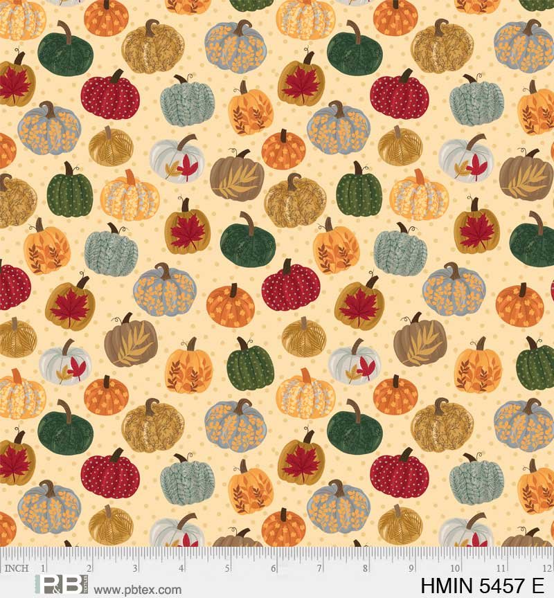 Harvest Minis – Pumpkins on Ivory Fabric