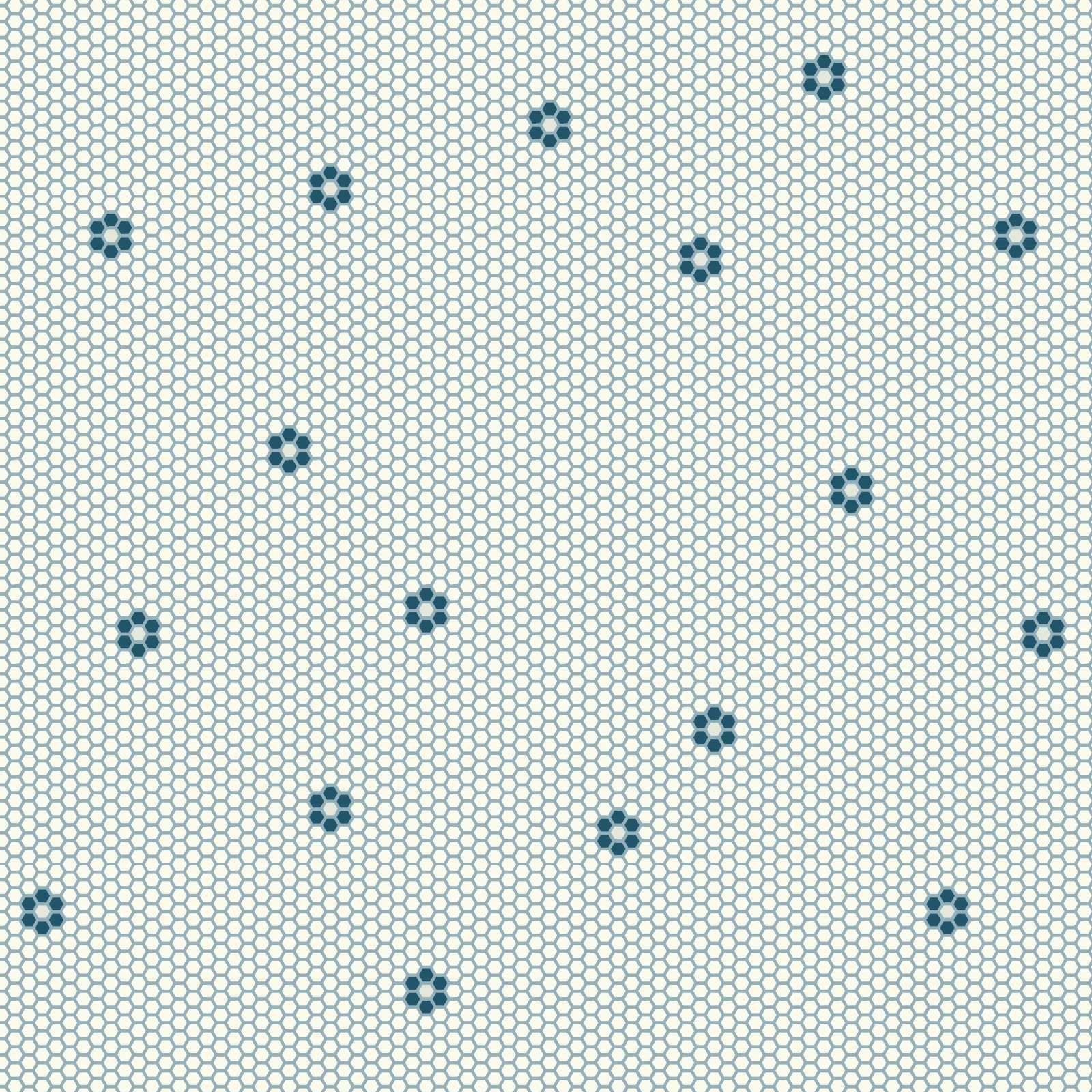 Something Borrowed Something Blue 2 –  Hexie Flowers Cream Fabric