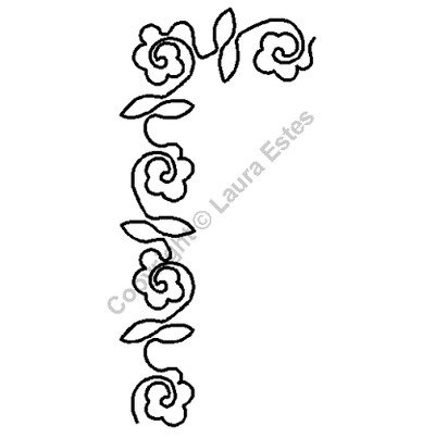 Rose Border Quilting Stencil Size: 3in or 7.6cm