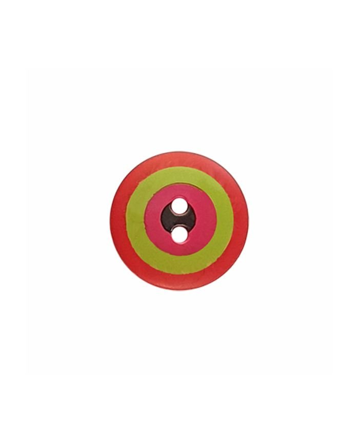Kaffe Fassett Button – Target 15mm – Red, green, pink