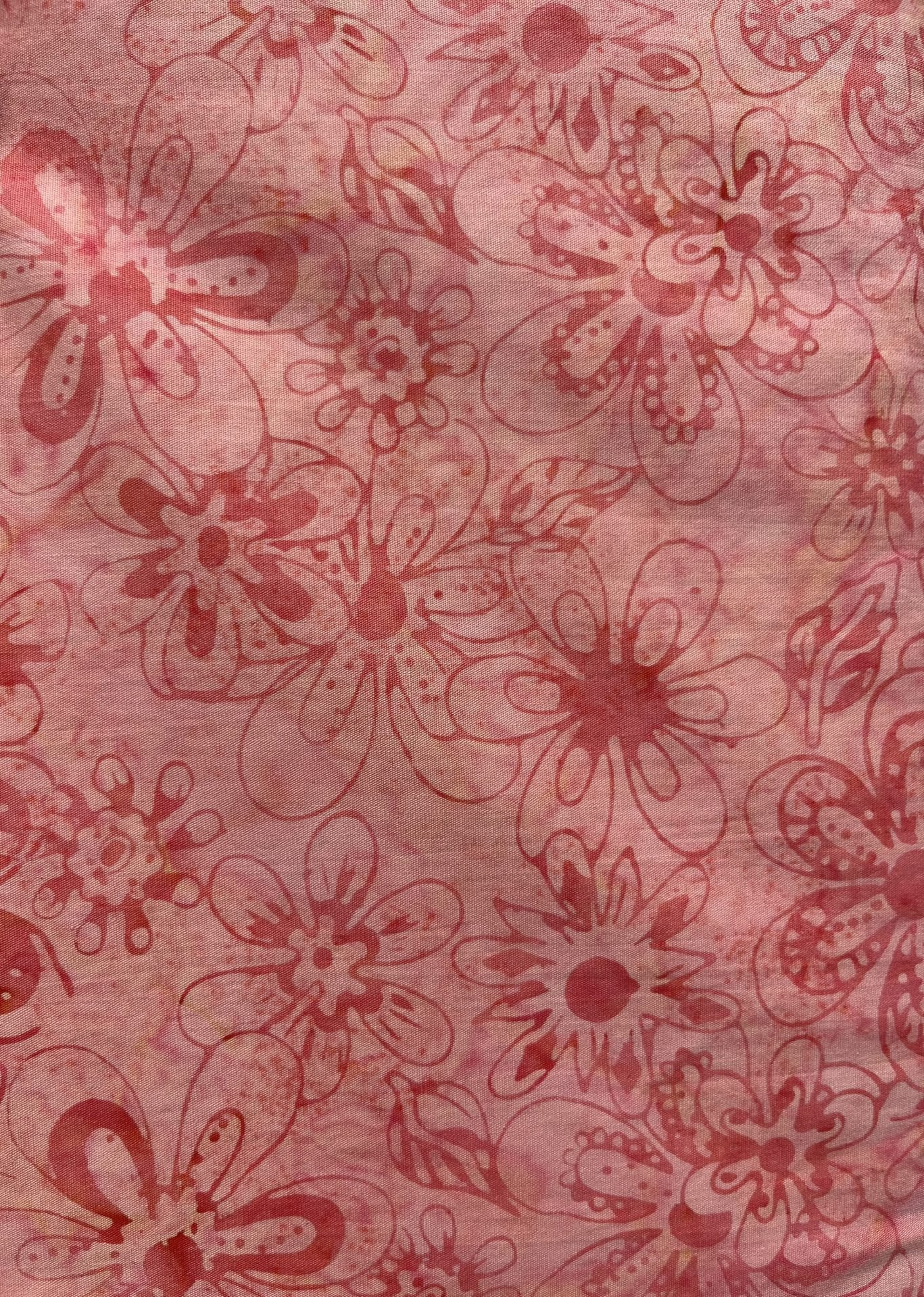 Pink Floral Batik Fabric