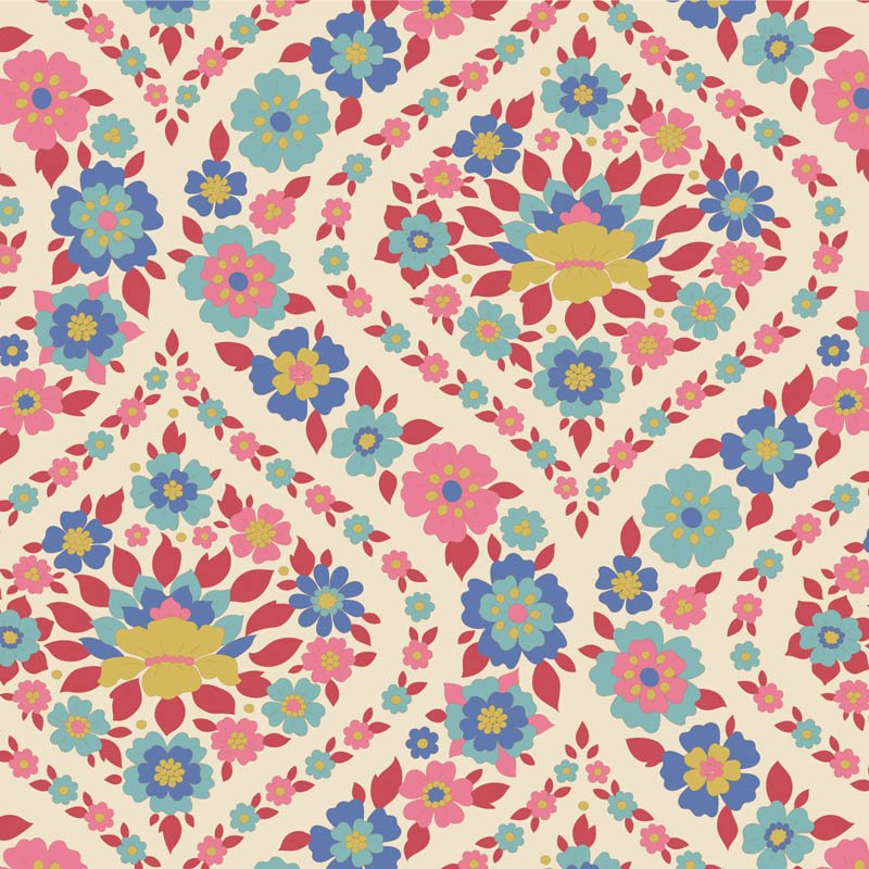 Tilda Wallflower Fabric – Bianca Red