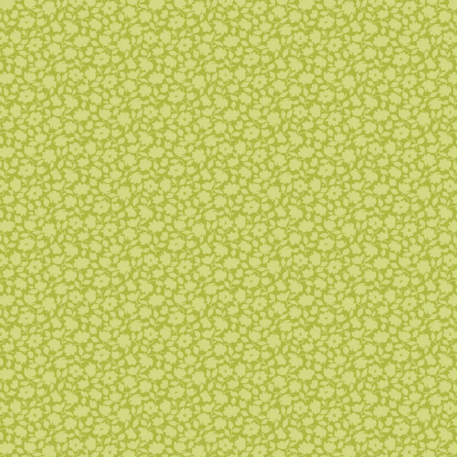 Green Tone on Tone Flowers Fabric