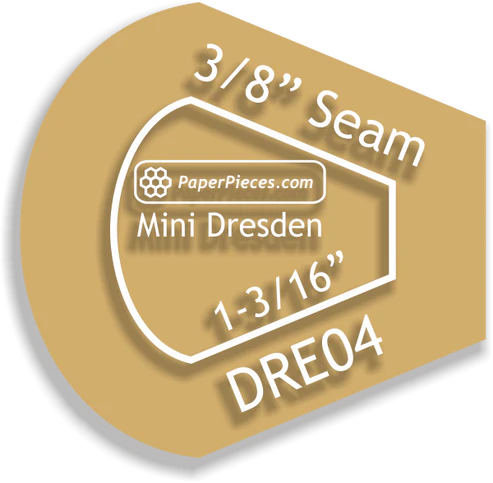 Mini Dresden Petal Acrylic Template with 3/8″ seam allowance