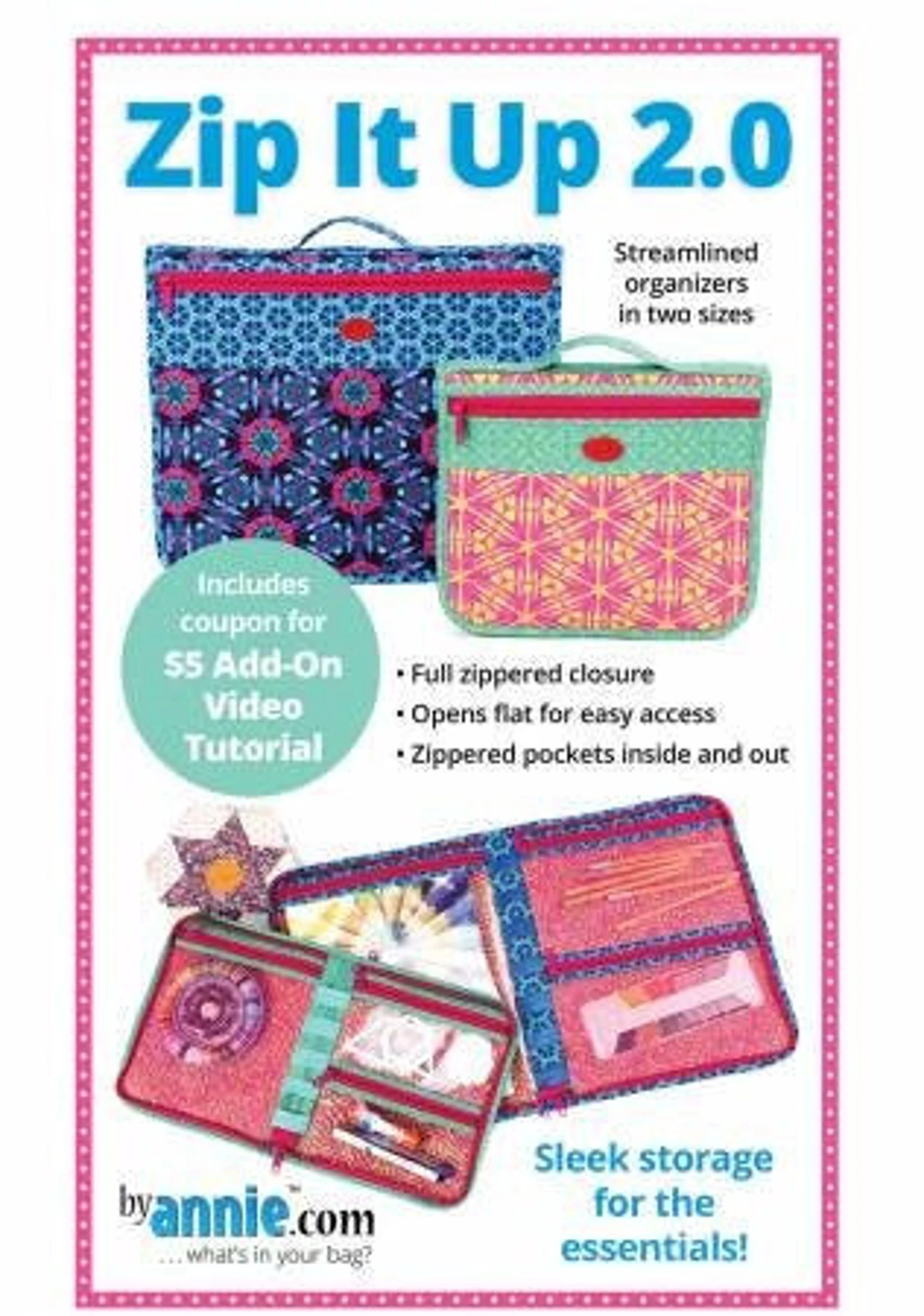 Zip It Up 2 Organiser Pattern From By Annie