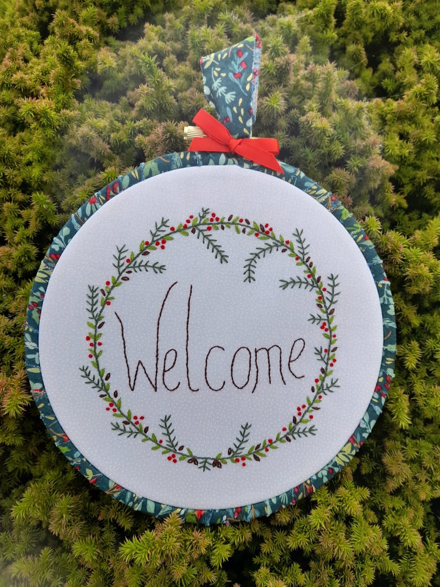 Welcome Hoop Stitchery Pattern by Mary Vague
