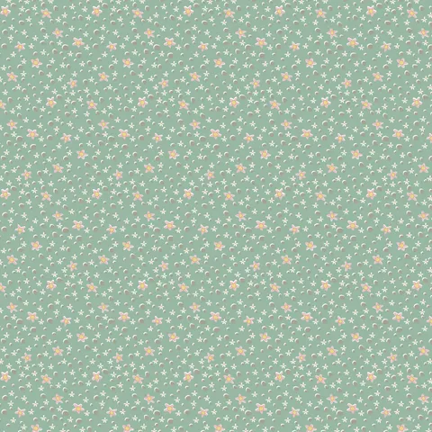 Slow & Steady – Mint Scattered Daisies – Fat 1/4