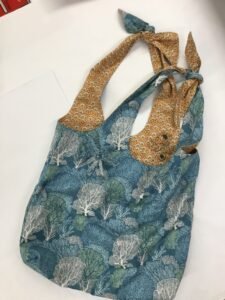 Linda's Cotton Beach Hobo Bag with Flower Embellishment
