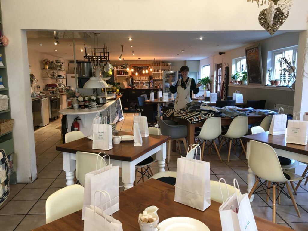Janet Clare, ready to start our Stitching Day!