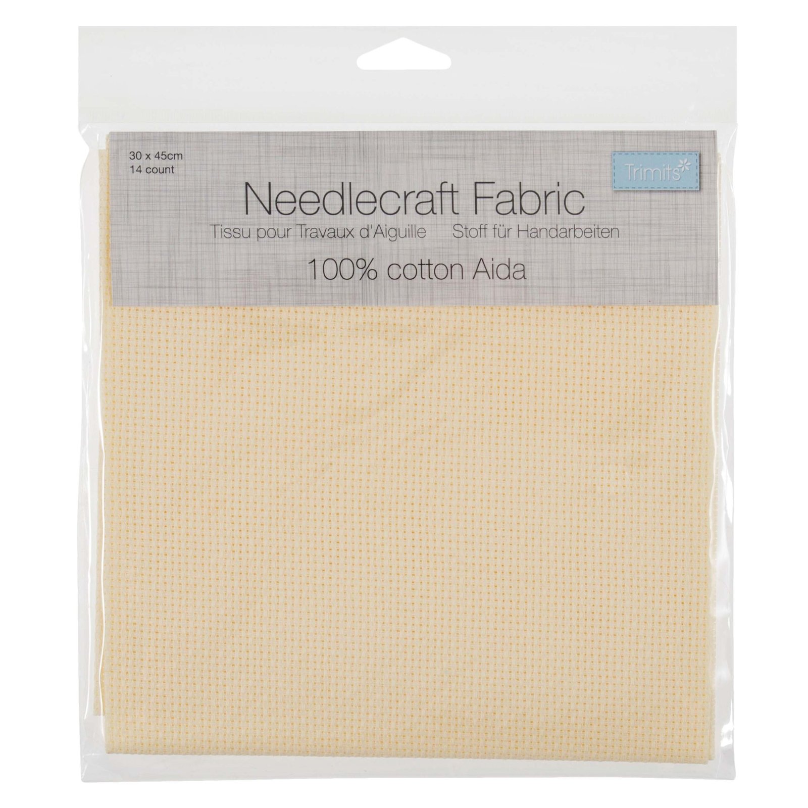 Trimits 14 Count Aida Fabric Piece – Cream (45cm x 30cm)