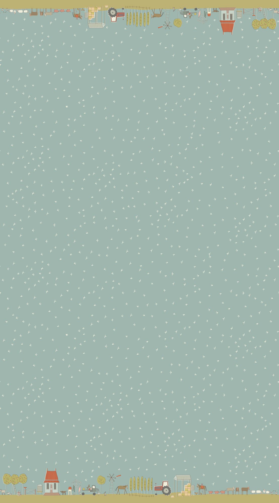 Appleby Farm – Hatched & Patched – Border Birds Print – Light Blue – DV7736