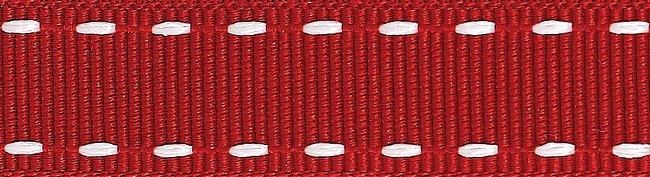 Red Stitched Grosgrain Ribbon Reel