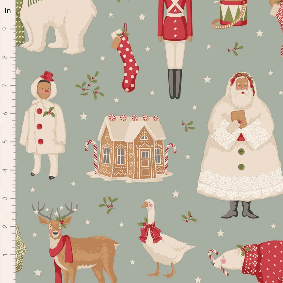 Tilda Merry Little Christmas – Winterfriends Duckegg Fabric (Pre-order July 2027)