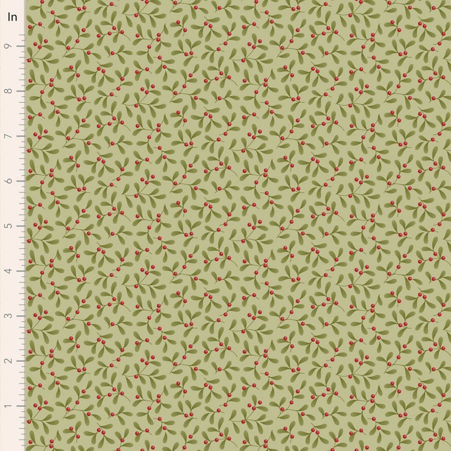 Tilda Merry Little Christmas – Mistletoe Pistachio Fabric (Pre-order July 2027)