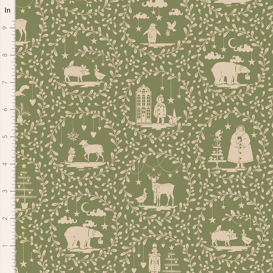 Tilda Merry Little Christmas – Paperscenes Artichoke Fabric (Pre-order July 2027)