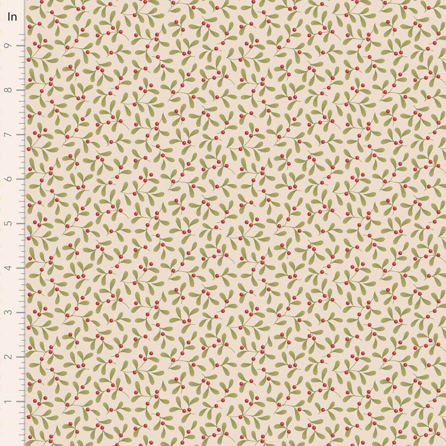 Tilda Merry Little Christmas – Mistletoe Cream Fabric (Pre-order July 2027)