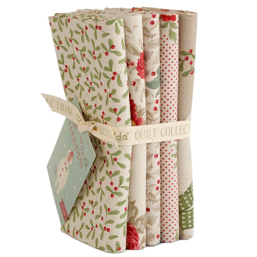 Tilda Merry Little Christmas – Fat Quarter Bundle, Cream (5 fabrics) (Pre-order July 2027)