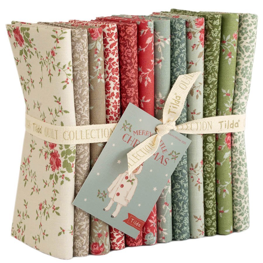 Tilda Merry Little Christmas – Fat Quarter Bundle, Eve & Noel Blenders (12 fabrics) (Pre-order July 2027)