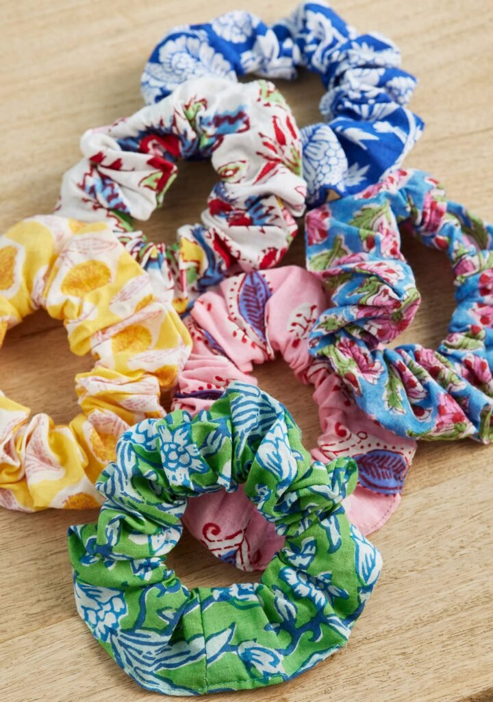 block print scrunchie mixed prints 2