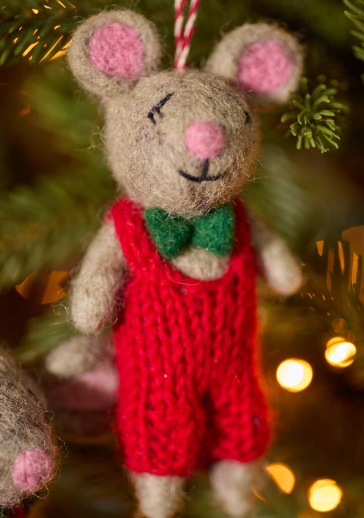 felt christmas mouse decoration 2