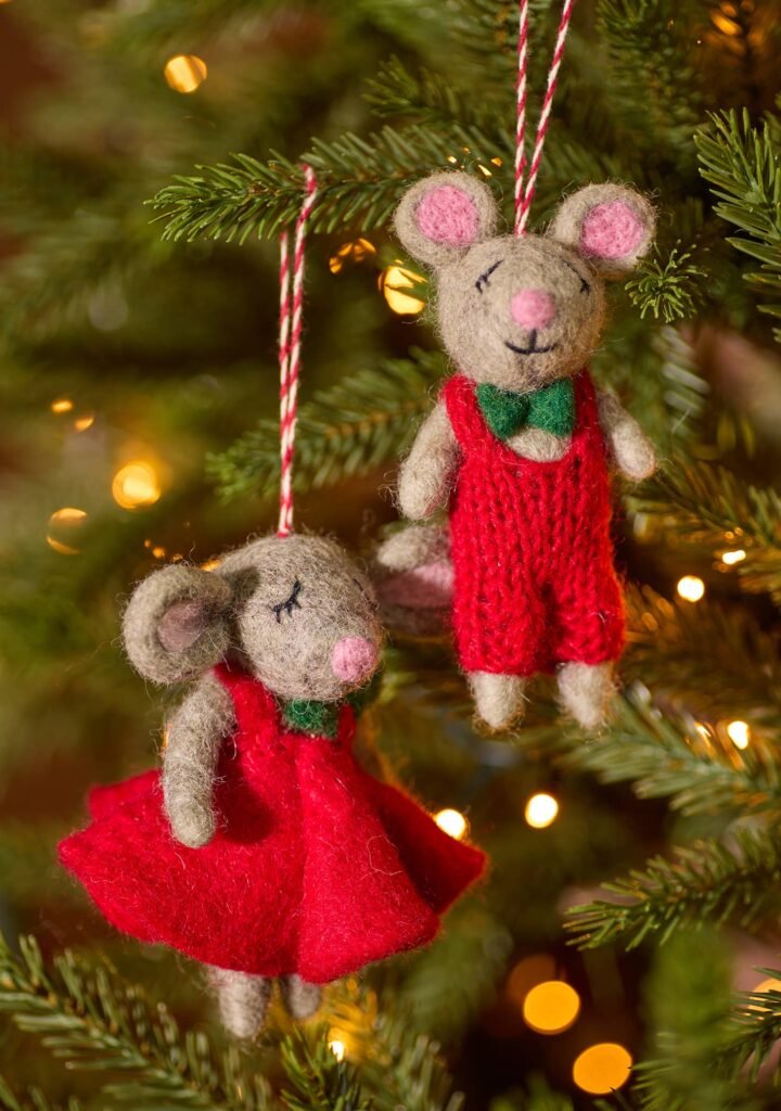 felt christmas mouse decoration