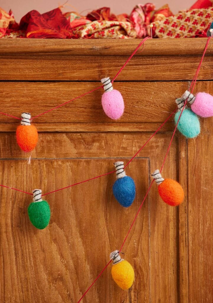 felt string of lights garland