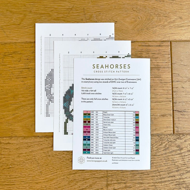 Seahorses cross stitch pattern by Love Poppet