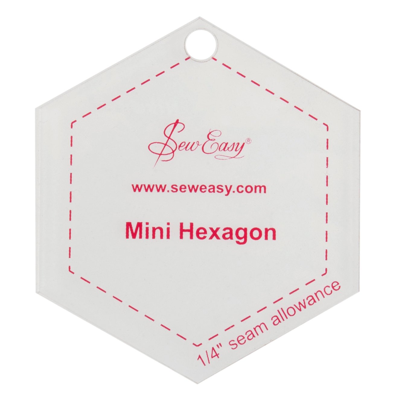 Sew Easy Mini Hexagon Acrylic Template – 2.87 x 2.5in