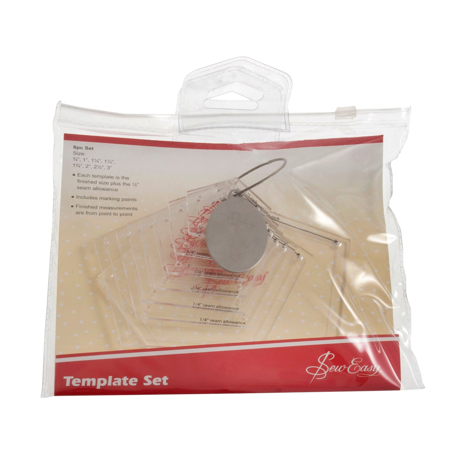 Sew Easy Mini Pentagons Template Set – 8 Sizes 0.75 to 3in