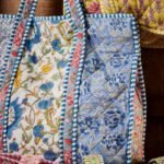 patchwork block print shopping bag blue 2