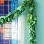 recycled sari eco tinsel garland green