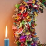 recycled sari wreath multicolour large 2