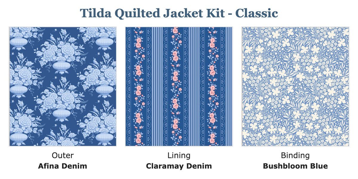 Tilda Something Blue Quilted Jacket Kit