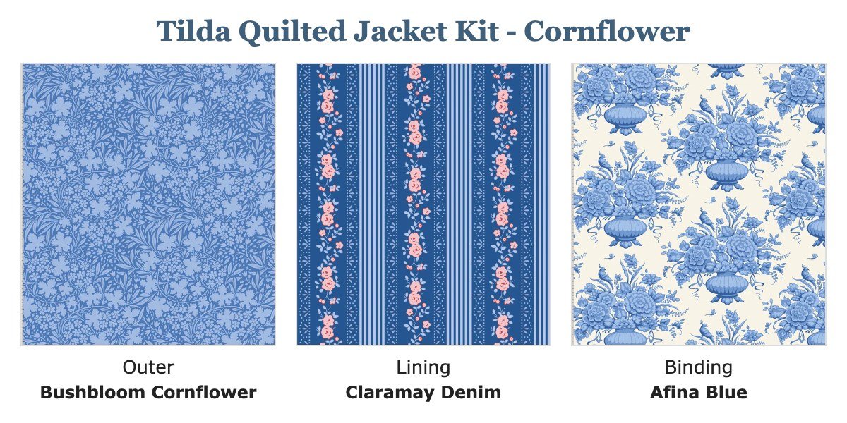 Tilda Something Blue Quilted Jacket Kit