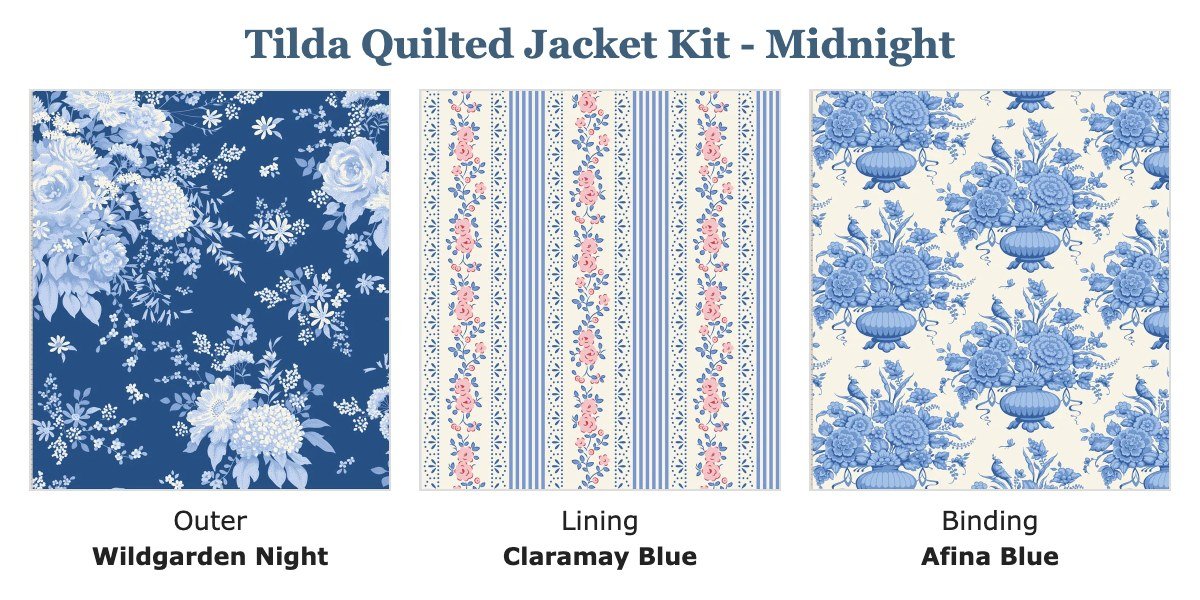 Tilda Something Blue Quilted Jacket Kit